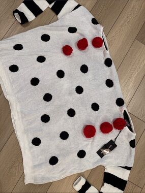 NWT Dolls Kill Trickz N Treatz Polka Dot Two Person Clown Sweater Halloween
